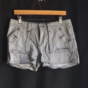 Navy & White Pinstripe Rock Revival Shorts